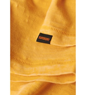 Superdry T-shirt de manga curta flamejada com decote redondo amarelo