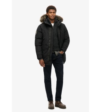 Superdry Parka de pelo sinttico Everest negro