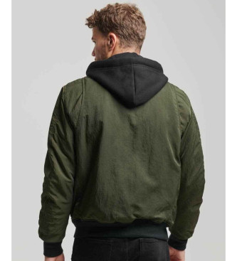 Superdry Giacca militare con cappuccio Ma1 verde