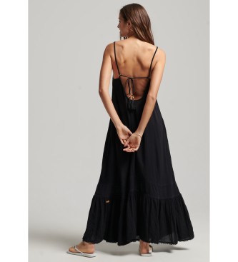 Superdry Long black strapless dress