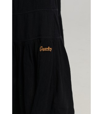 Superdry Long black strapless dress