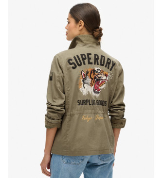 Superdry Chaqueta militar bordada M65 verde