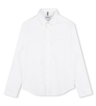 BOSS Long sleeve straight cut white shirt