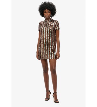 Superdry T-shirt mini-dress with gold sequins