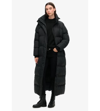 Superdry Long black quilted coat