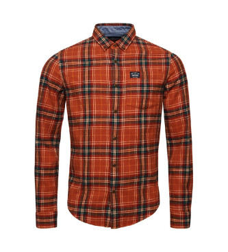 Superdry Camisa de leador de algodn orgnico a cuadros naranja