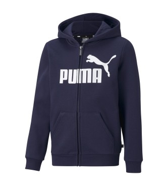 Puma Capuz com fecho de correr com logtipo grande da Essentials em azul-marinho