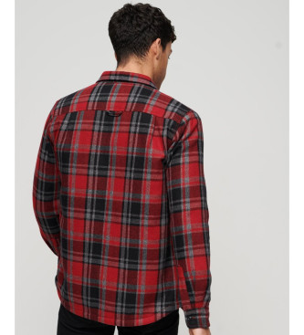 Superdry Merchant Store quilted overshirt red