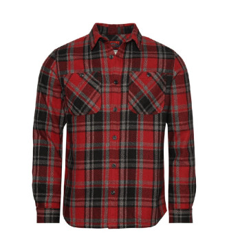 Superdry Merchant Store quilted overshirt red