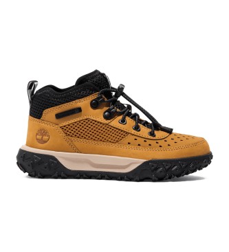 Timberland GreenStride Motion 6 sapato amarelo de montanha em pele com atacadores