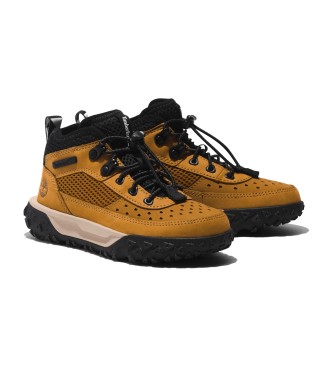 Timberland GreenStride Motion 6 sapato amarelo de montanha em pele com atacadores