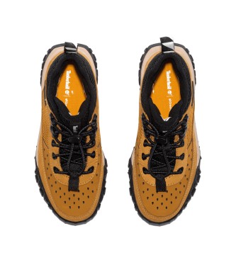 Timberland GreenStride Motion 6 sapato amarelo de montanha em pele com atacadores