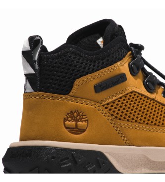 Timberland GreenStride Motion 6 sapato amarelo de montanha em pele com atacadores