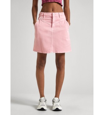 Pepe Jeans Kort denimnederdel med almindelig pasform, pink