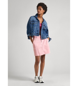 Pepe Jeans Kort denimnederdel med almindelig pasform, pink