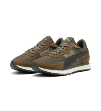 Puma Road Rider SD leather shoes green