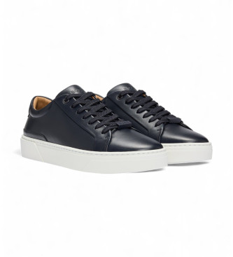 BOSS Gary navy leather trainers