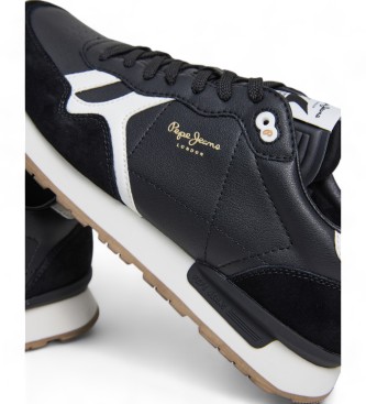 Pepe Jeans Skórzane buty Brit Supra czarne 