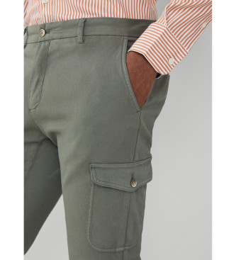 Hackett London Pantaln Canvas Cargo verde