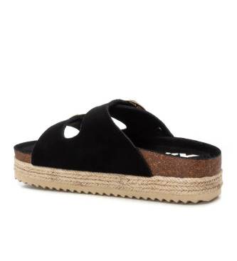 Xti Sandales en cuir 143635 noir