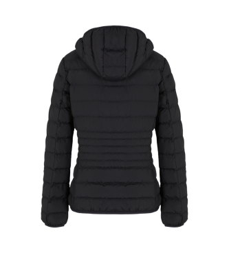 EA7 Steppjacke Core Lady aus recyceltem technischem Gewebe mit Kapuze schwarz