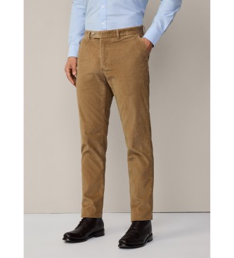 Hackett London Pantalon chino en corde pigmente marron