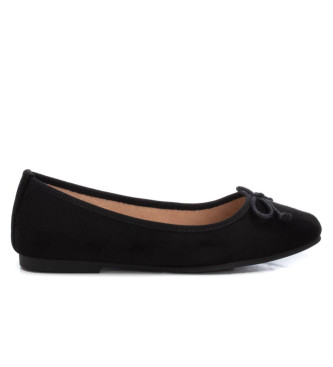 Xti Black suede ballet pumps