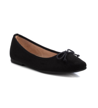 Xti Black suede ballet pumps