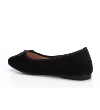 Xti Black suede ballet pumps