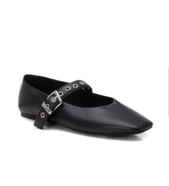 Xti Black buckle ballerinas