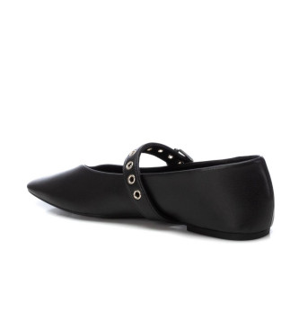 Xti Black buckle ballerinas