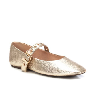 Xti Gold buckle ballerinas