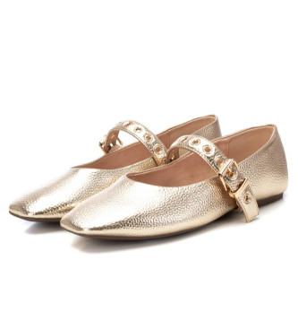 Xti Gold buckle ballerinas