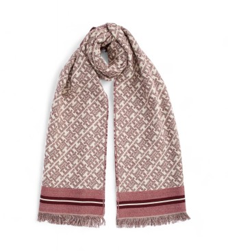 Tommy Hilfiger TH Monoplay pink jacquard scarf