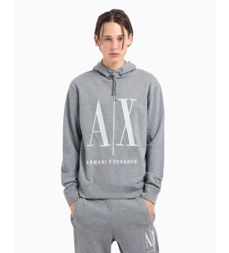 Armani Exchange Felpa con cappuccio grigia