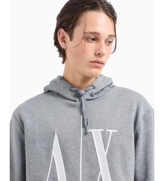 Armani Exchange Szara bluza z kapturem