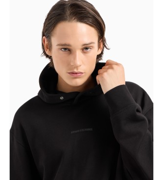 Armani Exchange Sweatshirt com capuz em algodo felpudo ASV preto