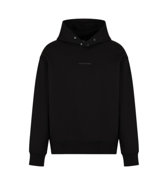 Armani Exchange Sweatshirt com capuz em algodo felpudo ASV preto