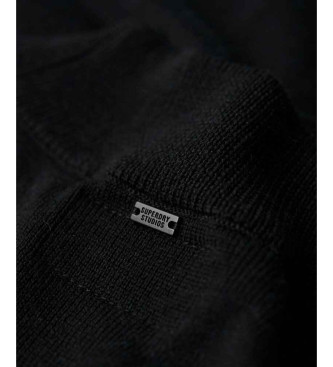 Superdry Long sleeve knitted dress in black wool