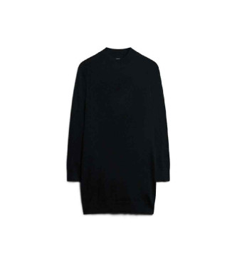 Superdry Long sleeve knitted dress in black wool