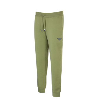 Emporio Armani Calas de fato de treino verdes Iconic Terry