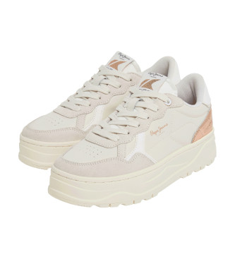 Pepe Jeans Baskets en cuir blanc cass Kore Sun W