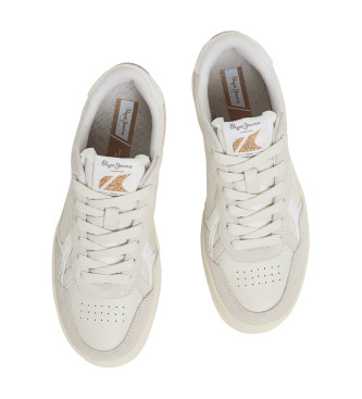 Pepe Jeans Baskets en cuir blanc cass Kore Sun W