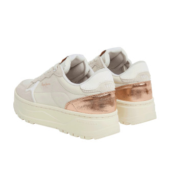 Pepe Jeans Baskets en cuir blanc cass Kore Sun W