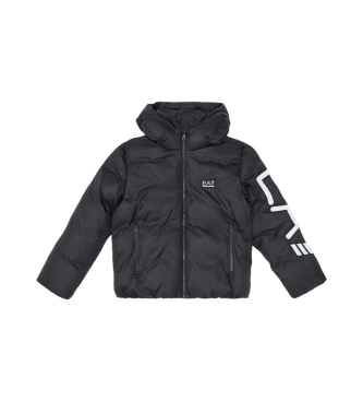 EA7 Polar Logo hooded quilted jacket black