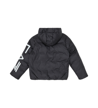 EA7 Polar Logo hooded quilted jacket black