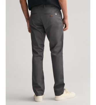 Gant Calas chino de sarja cinzenta de corte justo