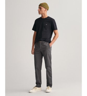 Gant Calas chino de sarja cinzenta de corte justo