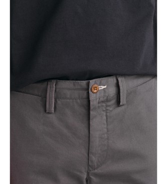 Gant Calas chino de sarja cinzenta de corte justo