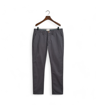 Gant Calas chino de sarja cinzenta de corte justo